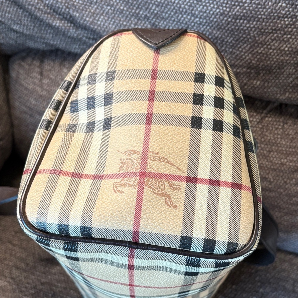 Authentic Burberry Haymarket Check Coated Canvas Northfield Bag/Boston Bag - Picture 9 of 13